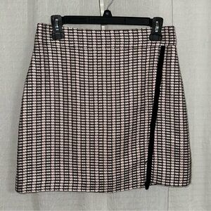 🌟HP🌟J. Crew 4 Blush Pink Ivory Black Fringe Detail Tweed Mini Pencil Skirt